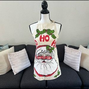 •Vintage Apron Tree Santa Ho Ho Ho Apron•
